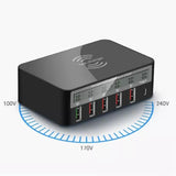 Maxbell Quick Charge USB C Qi 5 USB Ports QC 3.0 Charging Station for iPhone iPad AU