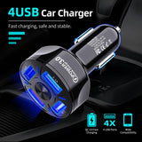 Maxbell 12V 4-Ports USB Car Charge QC 3.0 Quick Charge Adapter Socket For iPhone Black