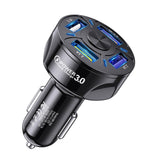 Maxbell 12V 4-Ports USB Car Charge QC 3.0 Quick Charge Adapter Socket For iPhone Black