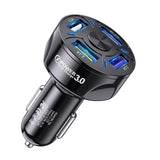 Maxbell 12V 4-Ports USB Car Charge QC 3.0 Quick Charge Adapter Socket For iPhone Black