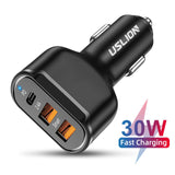 Maxbell Fast 30W USB C Car Charger Double USB QC 3.0 Universal for iPhone Xs X