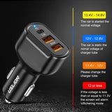 Maxbell Fast 30W USB C Car Charger Double USB QC 3.0 Universal for iPhone Xs X