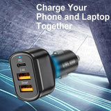 Maxbell Fast 30W USB C Car Charger Double USB QC 3.0 Universal for iPhone Xs X