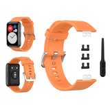 Maxbell Soft Silicone Watch Band For Huawei Watch Fit TIA-B09 TIA-B19 Orange