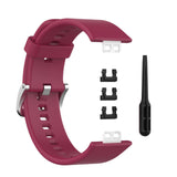 Maxbell Soft Silicone Watch Band For Huawei Watch Fit TIA-B09 TIA-B19 wine red