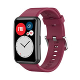 Maxbell Soft Silicone Watch Band For Huawei Watch Fit TIA-B09 TIA-B19 wine red