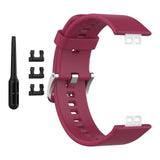 Maxbell Soft Silicone Watch Band For Huawei Watch Fit TIA-B09 TIA-B19 wine red