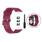 Maxbell Soft Silicone Watch Band For Huawei Watch Fit TIA-B09 TIA-B19 wine red