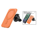 Maxbell K16 15W Car Magnetic Qi Wireless Charger  for iPhone 12 Mini Pro Max orange