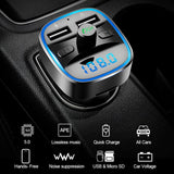Maxbell Wireless Car FM Transmitters Multifunction Hands-Free Calling Dual USB Port
