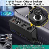 Maxbell Quick Charge 3.0 3-Socket Cigarette Lighter Splitter 180W DC Voltage Display