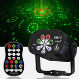 Maxbell 8Hole 120 Pattern Remote Sound Activated Party Stage Light USB Charging