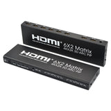 Maxbell HD 4K HDMI Matrix Switch Box Switcher Splitter Converter 6 in 2 out EU Plug