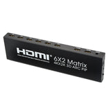 Maxbell HD 4K HDMI Matrix Switch Box Switcher Splitter Converter 6 in 2 out EU Plug