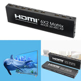 Maxbell HD 4K HDMI Matrix Switch Box Switcher Splitter Converter 6 in 2 out EU Plug