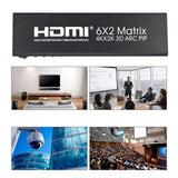 Maxbell HD 4K HDMI Matrix Switch Box Switcher Splitter Converter 6 in 2 out EU Plug