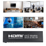 Maxbell HD 4K HDMI Matrix Switch Box Switcher Splitter Converter 6 in 2 out EU Plug