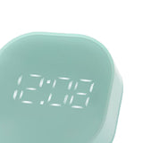 Small Square Bedside Digital Alarm Clock Magnetic with Snooze Timer Green