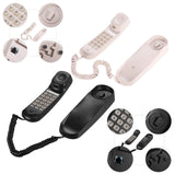 Maxbell Wall Mount Desktop Corded Fixed Telephone Landline Wired Handset Phone Pink