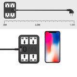 Maxbell Power Strip Socket 3 USB Ports 1.8 Meter Cord Surge Protectors