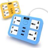 Maxbell Power Strip Socket 3 USB Ports 1.8 Meter Cord Surge Protector Fast-Charging