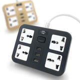 Maxbell Power Strip Socket 3 USB Ports 1.8 Meter Cord Surge Protector Fast-Charging