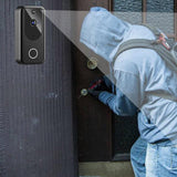 Maxbell 1080P HD Video Doorbell Wide Angle No Hard-Wiring Battery Powered for Home Black