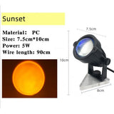 Maxbell Sunset Lamp Projection Sunset Light Projector Night Light US sunset