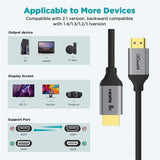 Maxbell HDMI 2.1 Cable 8K 48Gbps HD Quality Transmission High Speed Durable 1M