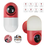 Maxbell Camera Wall Lamp IP Wireless 360 Degree Night Vision Auto Tracking US Red