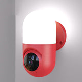 Maxbell Camera Wall Lamp IP Wireless 360 Degree Night Vision Auto Tracking US Red