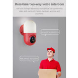 Maxbell Camera Wall Lamp IP Wireless 360 Degree Night Vision Auto Tracking US Red