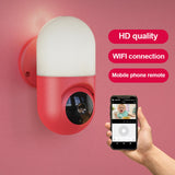 Maxbell Camera Wall Lamp IP Wireless 360 Degree Night Vision Auto Tracking US Red