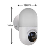 Maxbell Camera Wall Lamp IP Wireless 360 Degree Night Vision Auto Tracking US White