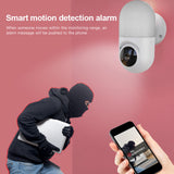 Maxbell Camera Wall Lamp IP Wireless 360 Degree Night Vision Auto Tracking US White