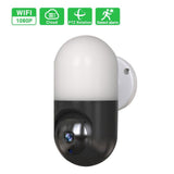 Maxbell Camera Wall Lamp IP Wireless 360 Degree Night Vision Auto Tracking US Black