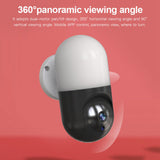 Maxbell Camera Wall Lamp IP Wireless 360 Degree Night Vision Auto Tracking US Black