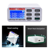 Maxbell Multiple 6-Port USB Charger Phone Charger Adapter QC3.0 Fast Charger UK Plug