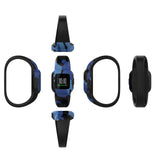 Maxbell Children Silicone Band Strap Belt Fit for GarminFit JR3 Camouflage Blue