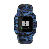 Maxbell Children Silicone Band Strap Belt Fit for GarminFit JR3 Camouflage Blue