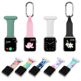 Maxbell Nurses Brooch Pin Silicone Band Strap for iWatch 4 5 6 Purple 42 or 44mm