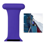 Maxbell Nurses Brooch Pin Silicone Band Strap for iWatch 4 5 6 Purple 42 or 44mm