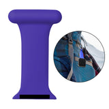 Maxbell Nurses Brooch Pin Silicone Band Strap for iWatch 4 5 6 Purple 42 or 44mm