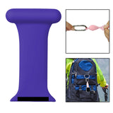 Maxbell Nurses Brooch Pin Silicone Band Strap for iWatch 4 5 6 Purple 42 or 44mm