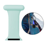 Maxbell Nurses Brooch Pin Silicone Band Strap for iWatch 4 5 6 Light Green 38 40mm