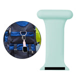 Maxbell Nurses Brooch Pin Silicone Band Strap for iWatch 4 5 6 Light Green 38 40mm