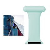 Maxbell Nurses Brooch Pin Silicone Band Strap for iWatch 4 5 6 Light Green 38 40mm