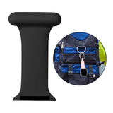 Maxbell Nurses Brooch Pin Silicone Band Strap for iWatch 4 5 6 Black 42 or 44mm
