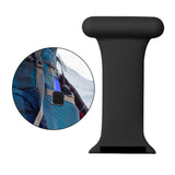 Maxbell Nurses Brooch Pin Silicone Band Strap for iWatch 4 5 6 Black 42 or 44mm