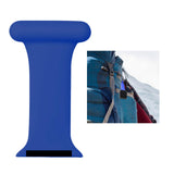 Maxbell Nurses Brooch Pin Silicone Band Strap for iWatch 4 5 6 Blue 38 or 40mm